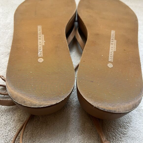 Loeffler Randall Beau Dark Sand Wrap Platform Sandals Women 7 Ankle Strap Laces - Picture 9 of 11